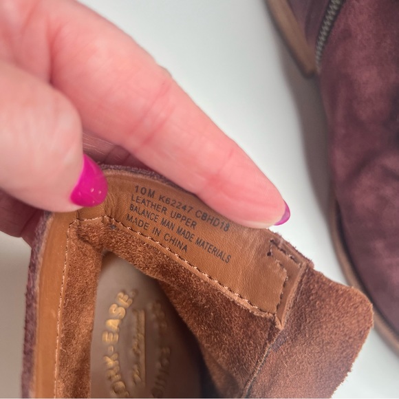 Kork-Ease Burgundy Wine Leather Suede Ankle Boot Boho Sz 10 - Picture 3 of 6